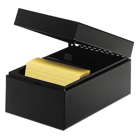 metal index card file box|metal 3x5 index card holder.